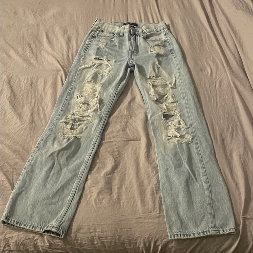 Distressed Light Blue Jeans